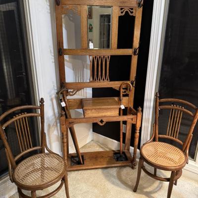 Vintage hat & umbrella rack