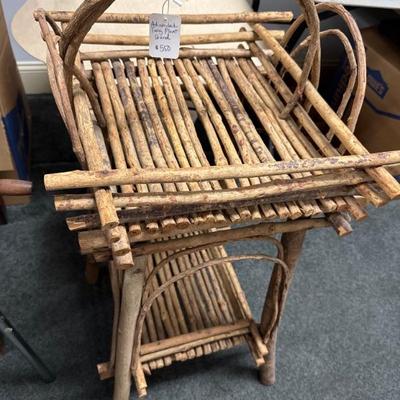 Adirondack twig plant stand