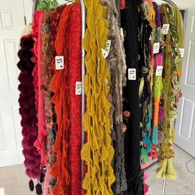 Hand knitted scarves in every color