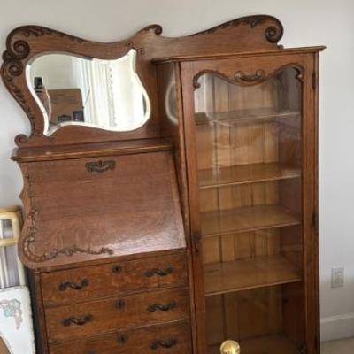 Antique writer's desk and cabinet