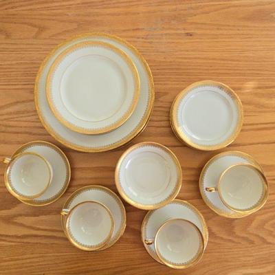 Friederike KPM Germany White w/Gold Trim Table Service #3