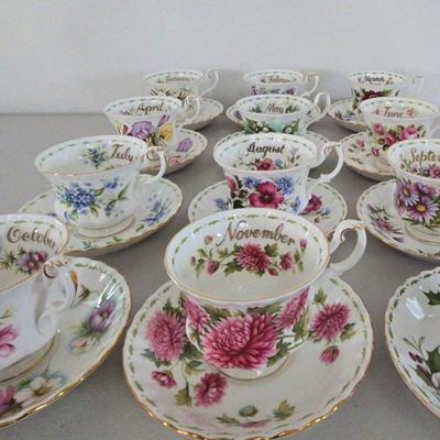 Royal Albert Flower of the Month Tea Cups 