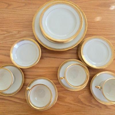 Friederike KPM Germany White w/Gold Trim Table Service #2
