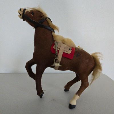 Vintage Flocked Horse