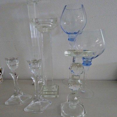 Glass Pillar and Other Candle Holders
