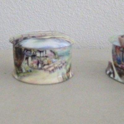 "Cottages of Rural England" Porcelain Trinket Boxes 