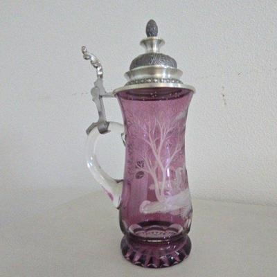 Mary Gregory "Style" Glass Stein 