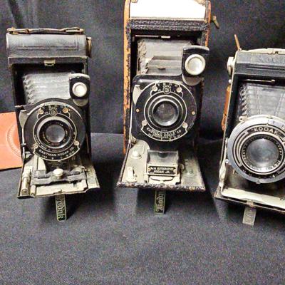 3 AWESOME ANTIQUE EASTMAN KODAK CAMERAS