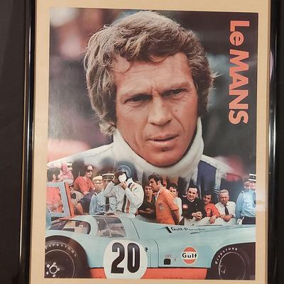 FRAMED STEVE MCQUEEN LE MANNS MOVIE POSTER