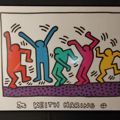 UNTITLED (1982) - DANCING FIGURES COLORFUL PRINT BY KEITH HARRING