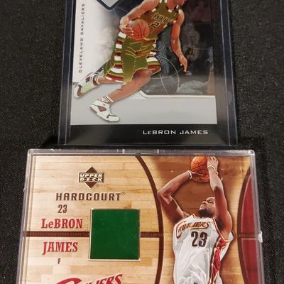 PAIR OF LEBRON JAMES SPORTS CARDS