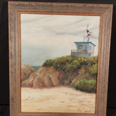 ORIGINAL BEACH SCENE PAINTING BY TINA CHONG
