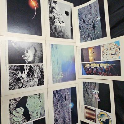 NINE NATIONAL AERONAUTICS AND SPACE ADMINISTRATION PICTURES OF THE MOON LANDING
