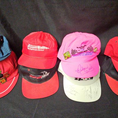 6 SIGNED CAPS BY CART/INDY CAR DRIVERS AND OWNERS