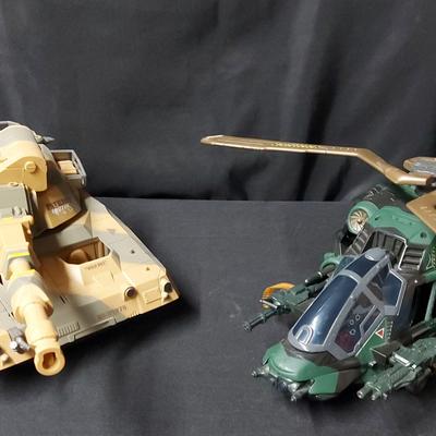 GI JOE VS COBRA NIGHT ATTACK HELICOPTER AND PATRIOT GRIZZLY TANK