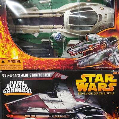 TWO UNOPENED STAR WARS REVENGE OF THE SITH STAR FIGHTERS 