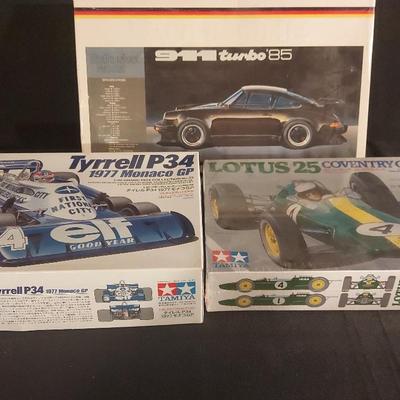 TYRRELL P34 1977 MONACO GP, 911 TURBO '85, AND LOTUS 25 COVENTRY CLIMAX MODEL CARS