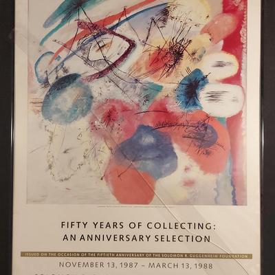 1988 GUGGENHEIM KANDINSKY PRINT CELEBRATING 50 YEARS OF COLLECTION -BROKEN FRAME-