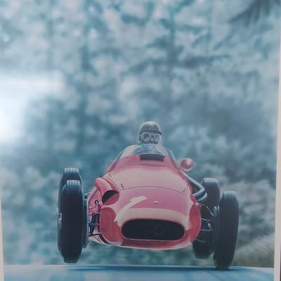 "FANGIO AT THE NURBURGRING, 1957 GRAND PRIX" LIMITED EDITION SIGNED PRINT BY KANE ROGERS 