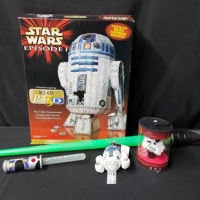 STAR WARS COLLECTION INCLUDING R2-D2 3D PUZZLE, LIGHTSABER, SHIFT KNOB AND MORE 