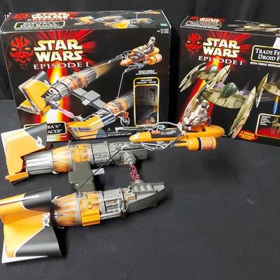 STAR WARS EPISODE 1 SEBULA'S POD RACER AND TRADE FEDERATION DROID FIGHTERS 