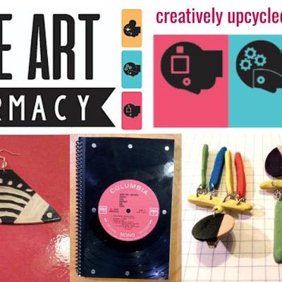 Indie Art Pharmacy - OAAK Artists Quality Sketchbooks made with Vintage Record Covers and Vinyl Records, plus Upcycled Clothing,...