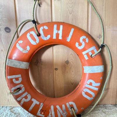 Vintage Cochise Portland OR Life Ring - Nautical Decor	