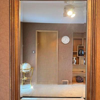 Vintage J.A. Olson Permaflect Mirror – Heavy Bronze/Gold Bamboo Frame	
