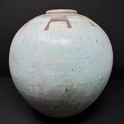 Celadon Glazed Spherical Ceramic Vase	
