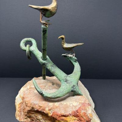 Mid-Century Vintage Curtis Jere Style Seagulls & Anchor Sculpture	