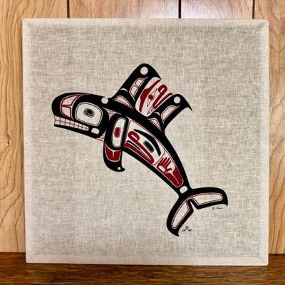 Barry Herem 'Orca, 1980' - Serigraph on Linen Fabric	