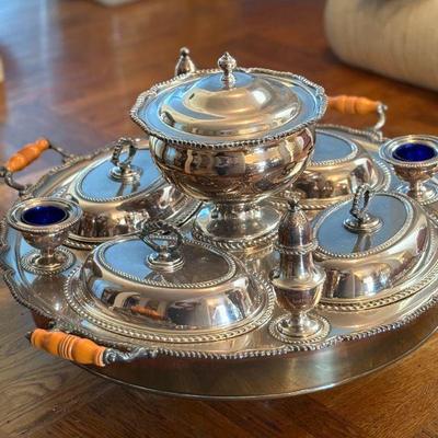 Unique silver lazy susan serving ware