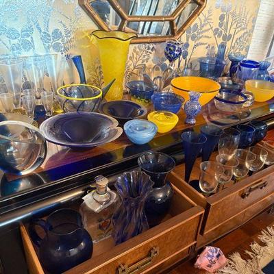 Scandinavian mid century modern glassware, crystal and decor (Orrefors, Kosta Boda)
