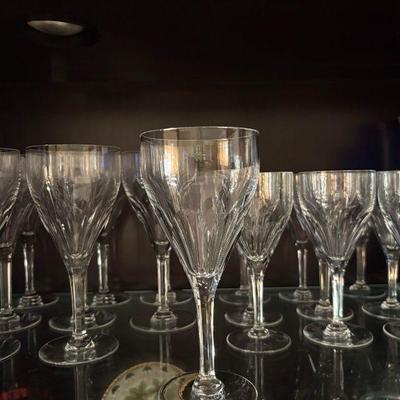 Val Saint Lambert wine glasses (red), set/12 and Val Saint Lambert wine glasses (white), set/12