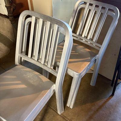 Aluminum outdoor chairs, set/4