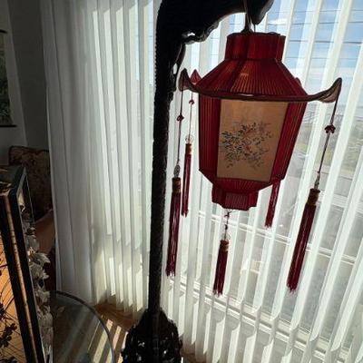 Antique Carved Rosewood Dragon lantern