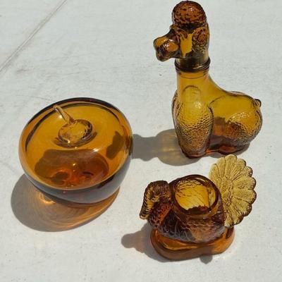Novelty Amber Glass - Apple, Turkey, Poodle