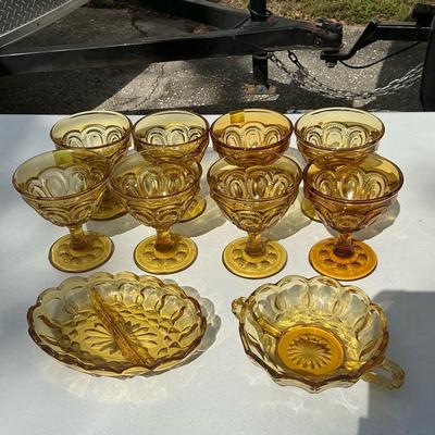 Fenton “Moon & Stars” Amber Coupes 