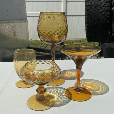 Tall Decorative Amber Glass