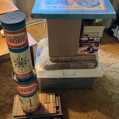 Halsam American Bricks, 1930s Hart Wood Prod. Blockitect Wonder Blocks, and more Vintage Block Sets