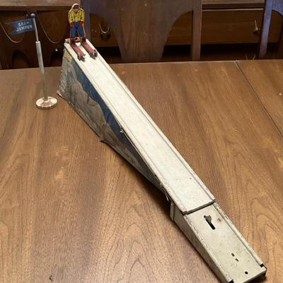 Vintage Pittsburgh Wolverine Ski Jumper Tin Litho Toy