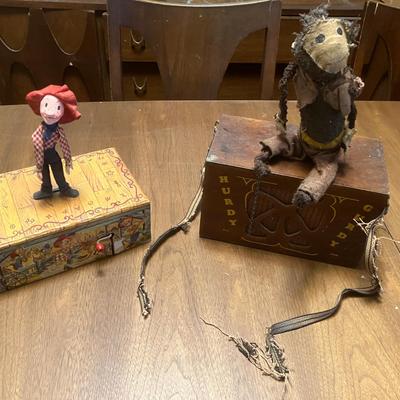 Vintage "Dancing Dude" and Hurdy Gurdy 