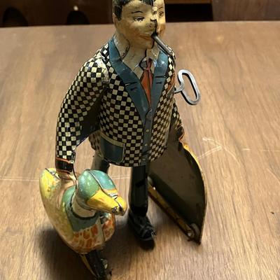 Marx Joe Penner Salesman with "Goo Goo" Duck 1930s Wind Up Toy