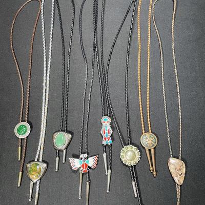 Lot of 8 Unique Bolo Ties – Unique Designs For Every Occasion ! 