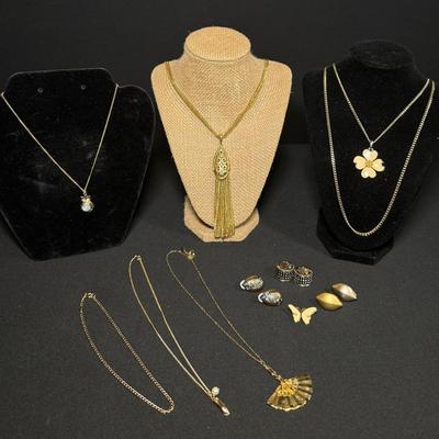 Vintage Gold Jewelry Collection Featuring a Stunning Monet Statement Necklace! 