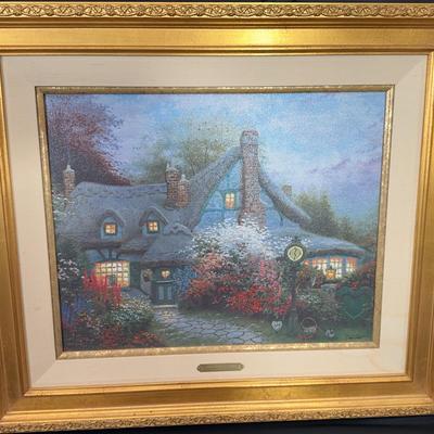 Thomas Kinkade "Sweetheart Cottage" | Limited Edition Hand-Highlighted Canvas | Framed
