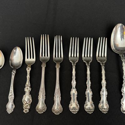 Antique Sterling Silver Flatware Assortment | 9 Pieces @ 11.4 oz | Wallace, Whiting & More