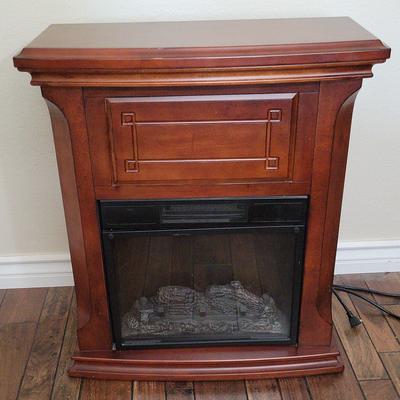Twin Star Electric Fireplace Heater | Model 18EF010GAA with Faux Flame & Storage Drawer
