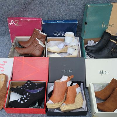 Women's Shoe Lot #2 | 8 Pairs | Boots, Wedges & Sandals | Kenneth Cole, BØC, Aerosoles | Size 11
