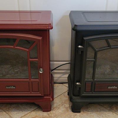 Pair of Duraflame Electric Fireplaces – DFS-550-8 & DFS-550-9 | Red & Black Space Heaters